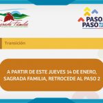 SAGRADA FAMILIA RETROCEDERÁ A PASO 2 A PARTIR DEL JUEVES