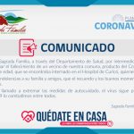 COMUNICADO | FALLECIMIENTO VECINO PRODUCTO A COVID-19