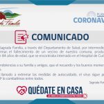 COMUNICADO | FALLECIMIENTO VECINO PRODUCTO A COVID-19